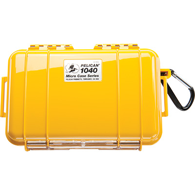 pelican 1040 yellow waterproof hard micro case