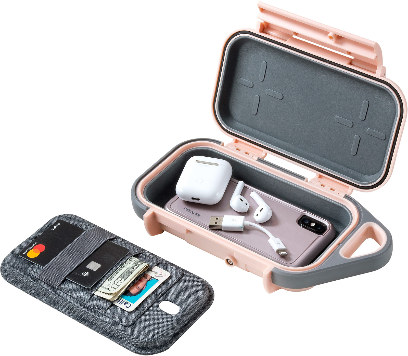 pelican g40 pink airpod iphone wallet case