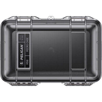 pelican m50 micro case clear black front