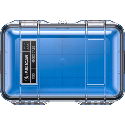 pelican m50 micro case clear blue front