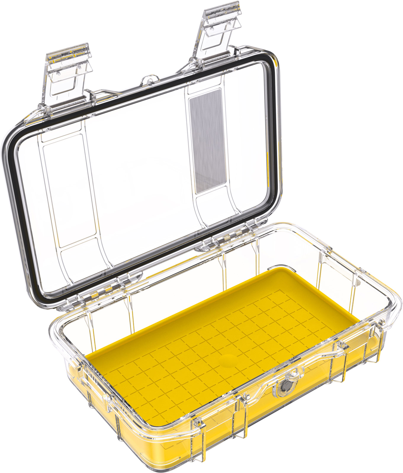 pelican m50 micro case clear yellow open